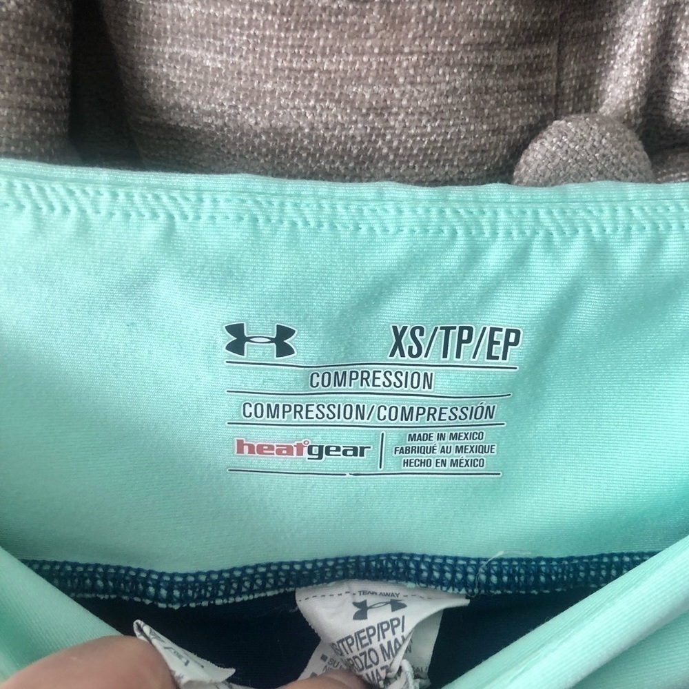 Under Armour Blue & Turquoise Compression Leggings Size Extra Small - Picture 5 of 9